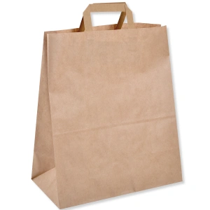 Paper bags with flat handles 32+16/37